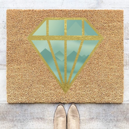 Golden Indie Diamond shape Mountain Coir Doormats