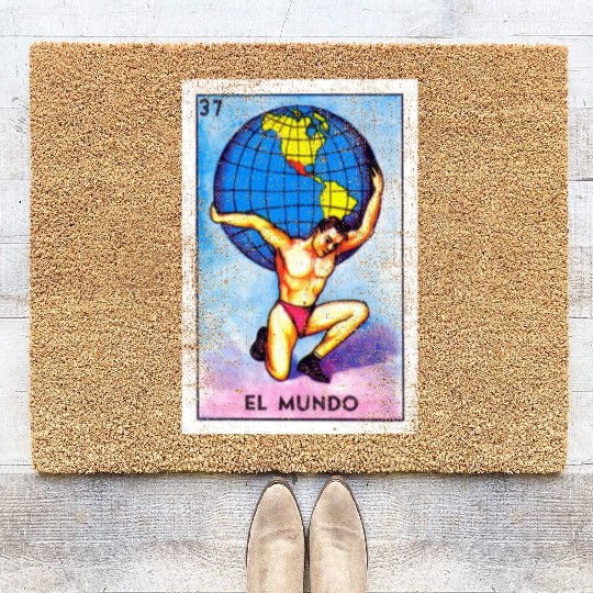 El Mundo Mexican Loteria Bingo Card Coir Doormats