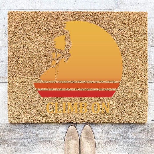 climb on rock climbing Coir Doormats