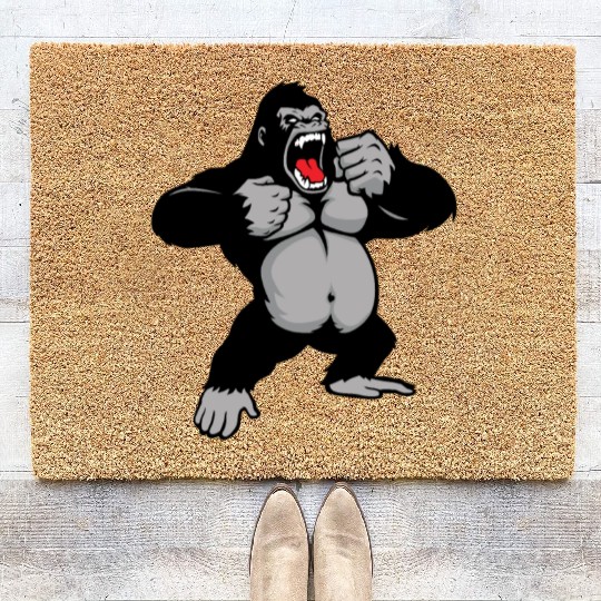 Gorilla Standing, Gorilla Face, Monkey, Ape, Coir Doormats