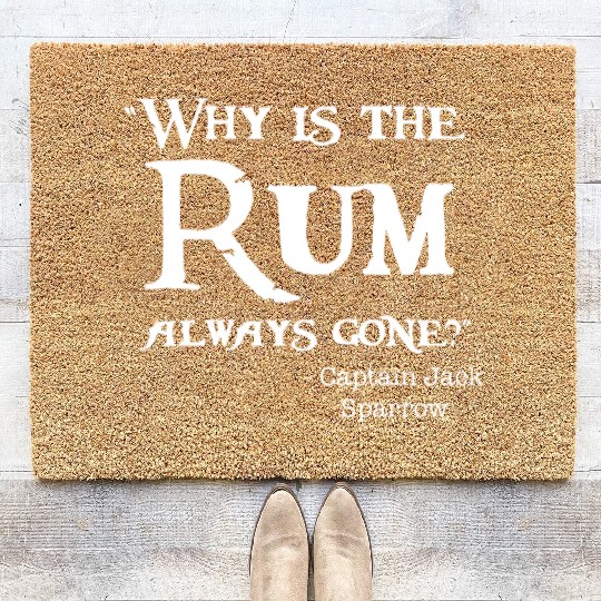 Disney Captain Jack Sparrow Why is the Rum Always Coir Doormats