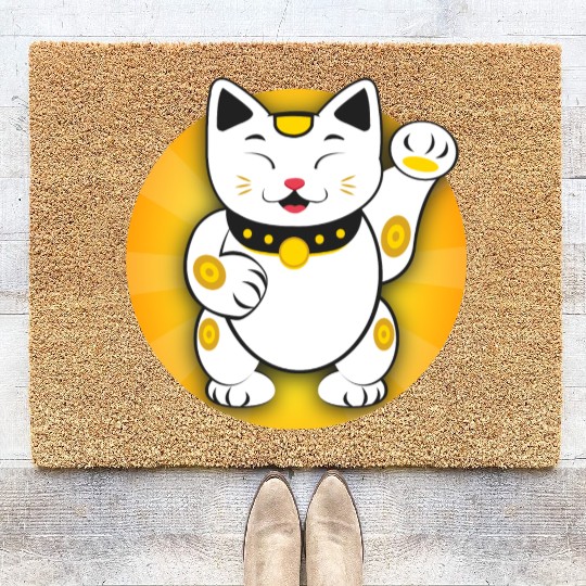 Maneki Neko - Japanese Lucky Cat Coir Doormats