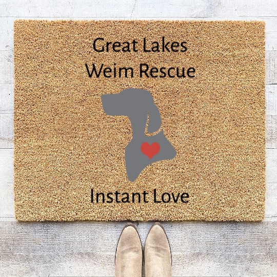 great lakes weim rescue instant love dog Coir Doormats