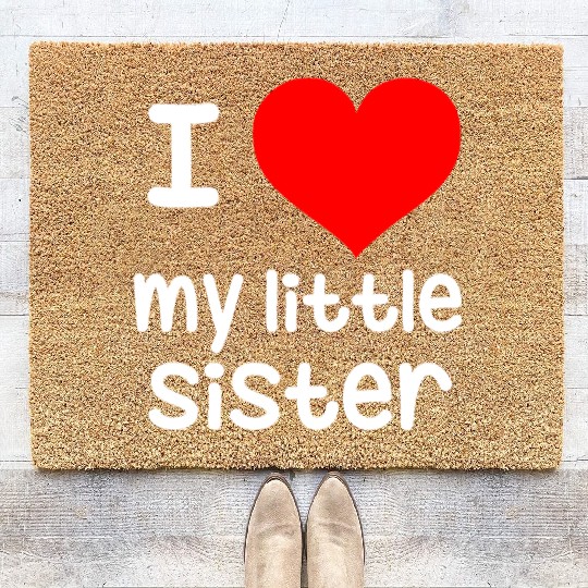 I Love my little Sister Coir Doormats