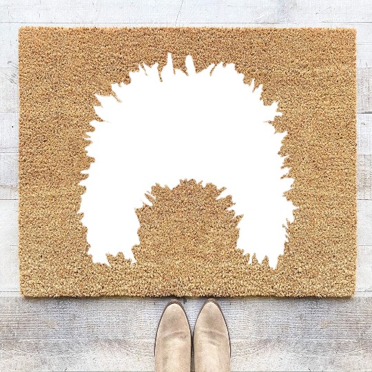 khabib nurmagomedov sheep hat no text white Coir Doormats