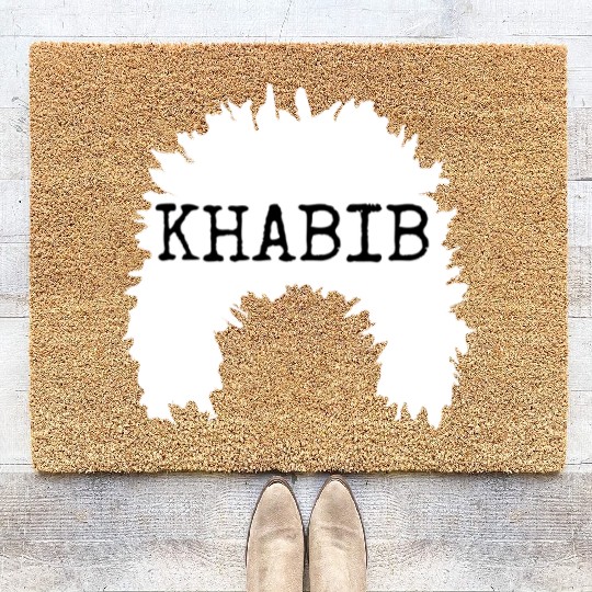 khabib normagomedov sheep hat white text Coir Doormats