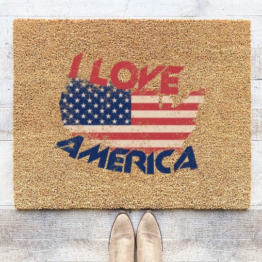 I LOVE AMERICA Coir Doormats