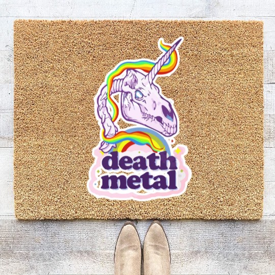 Death Metal Unicorn Coir Doormats