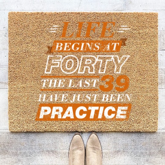40th Birthday Present Coir Doormats