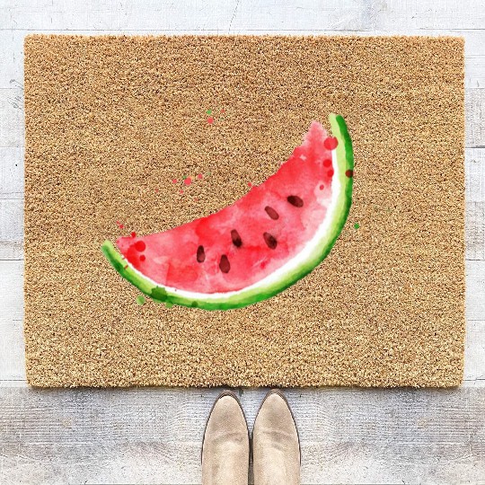 Image: Watercolor, Watermelon Coir Doormats
