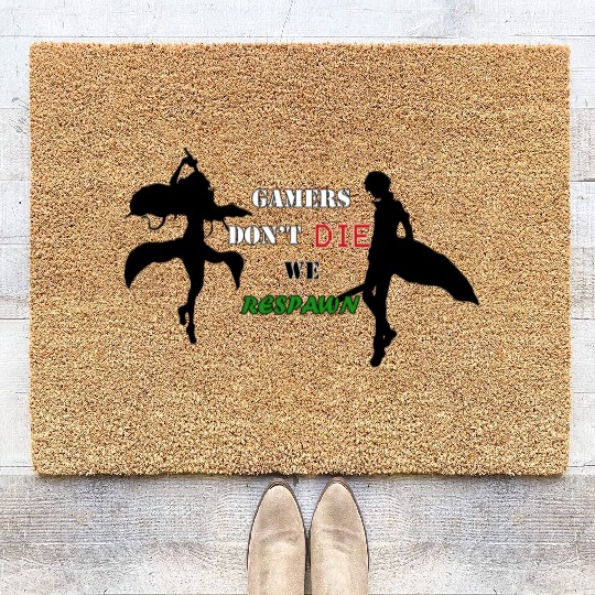 Gamers Dont Die We Respawn (SAO EDITION) Coir Doormats