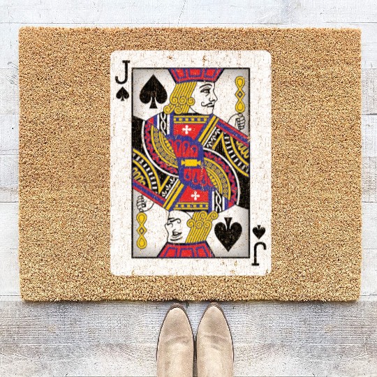 jack of spades playing card Coir Doormats