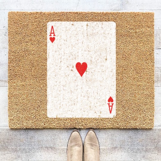 ace of hearts playing card Coir Doormats