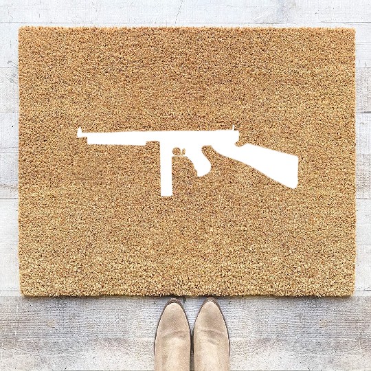 Thompson submachine gun gift Coir Doormats