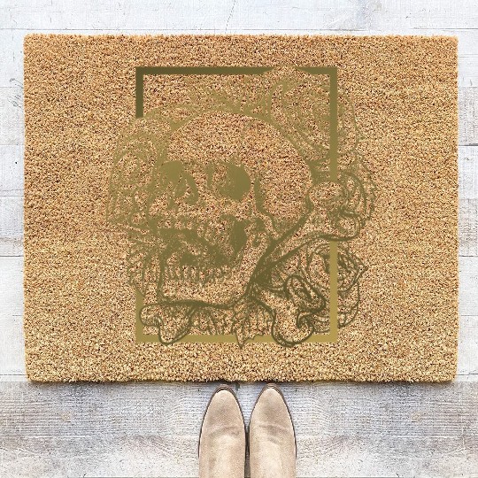 skull and roses Coir Doormats