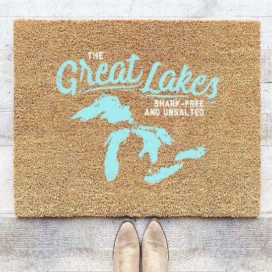 Lake The Great Lakes Silhouette USA Border Gift Coir Doormats