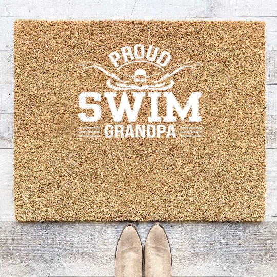 Proud Swimming Grandpa Swimming Grandpa Coir Doormats