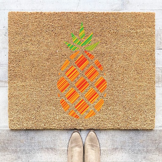 pineapple striped Coir Doormats