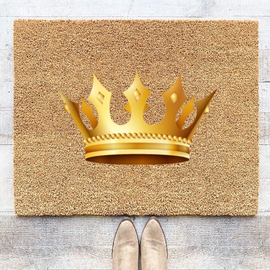 King prince monarch VIP golden crown gold image Coir Doormats
