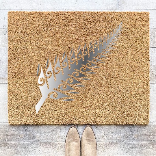 Silver Fern New Zealand Maori Style - Gift Idea Coir Doormats