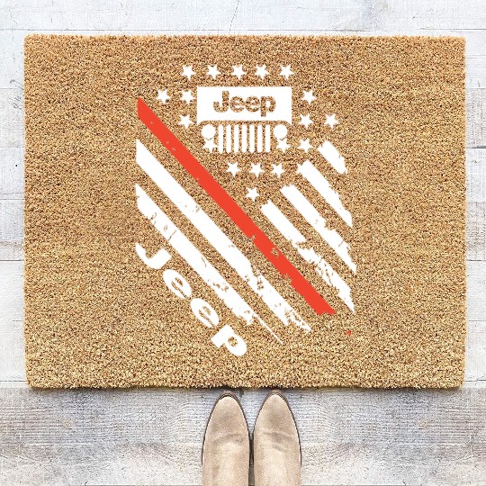 jeep car logo slogan country jeep Coir Doormats