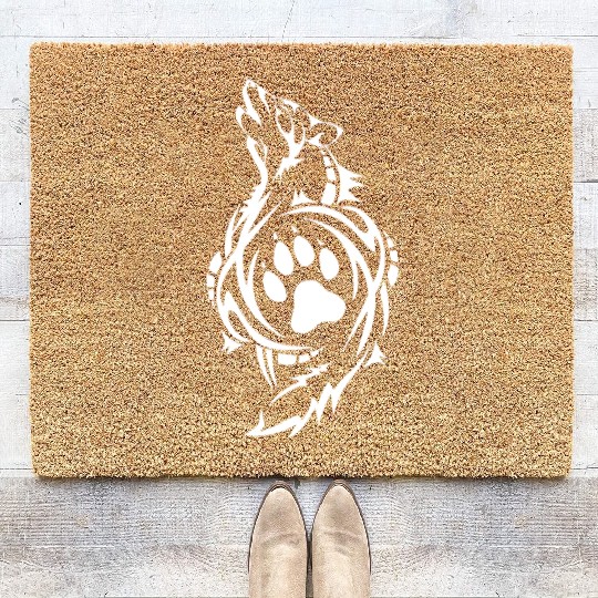 Wolf Native American T Tattoo Coir Doormats