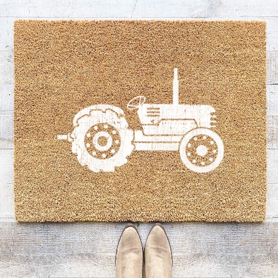 Tractor Driving Farmer Farming Farm Gift Coir Doormats