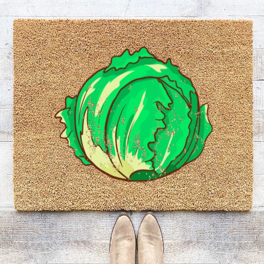 Retro Vintage Grunge Style Lettuce Coir Doormats