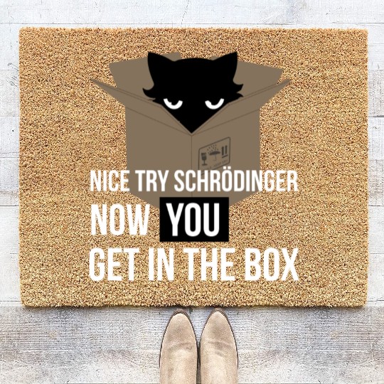 Schrodinger'S Cat - Quantum Mechanics Physics Coir Doormats