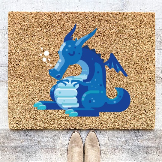 Dragon Wyvern Frost Ice Crystal Winter Fat Gift Coir Doormats
