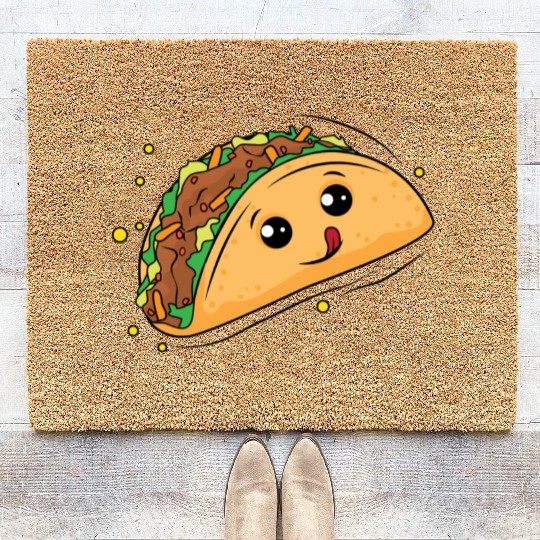 Delicious Taco Cartoon Coir Doormats