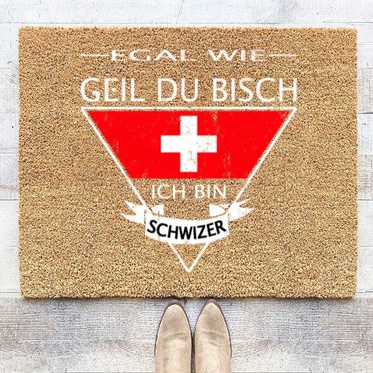 Swiss Switzerland Mountain Ski Afterski Present Coir Doormats