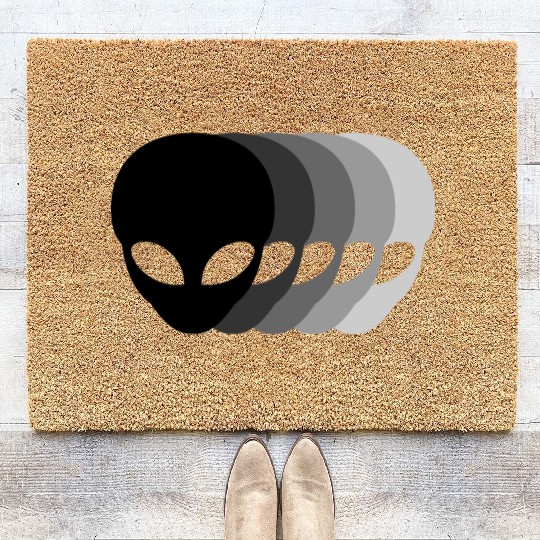 Small Grey Aliens Coir Doormats