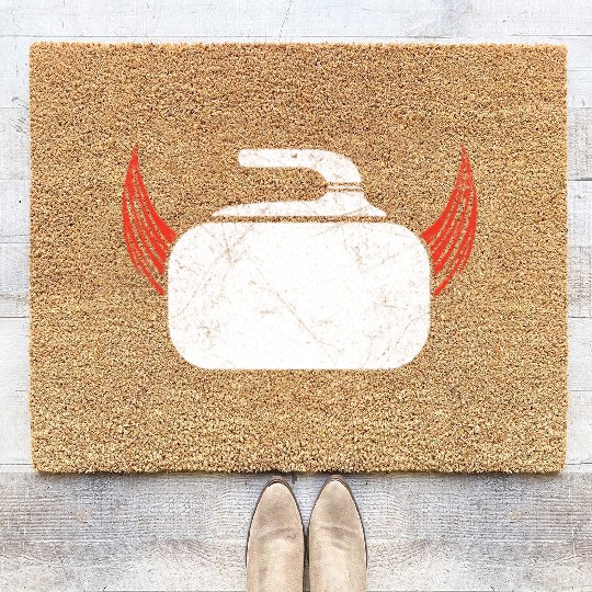 Curling Devil Ice Sports Sweeper Ice Rink Gift Coir Doormats