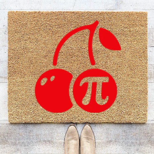 Cherry Pi Day Coir Doormats Funny Math Nerd Pie Teacher