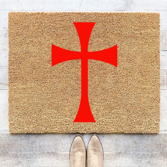 Knights Templar Cross Coir Doormats