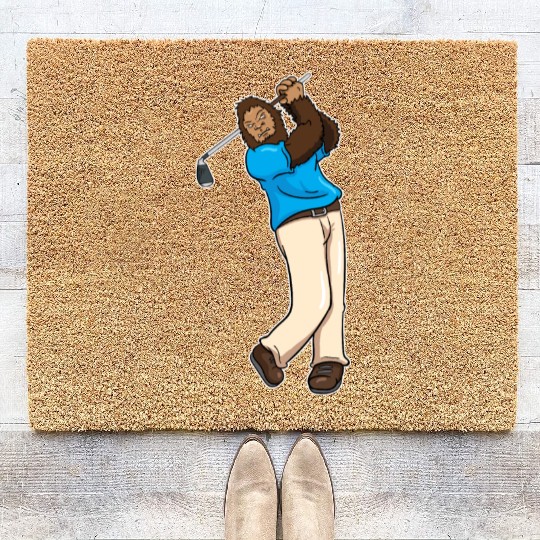 Golf Golfer Bigfoot Sasquatch Gift Coir Doormats