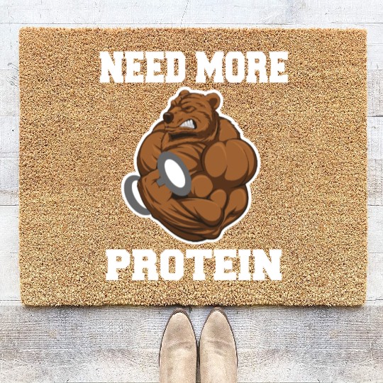 Fitness Gym Bear - Protein Grizzly Bear Coir Doormats
