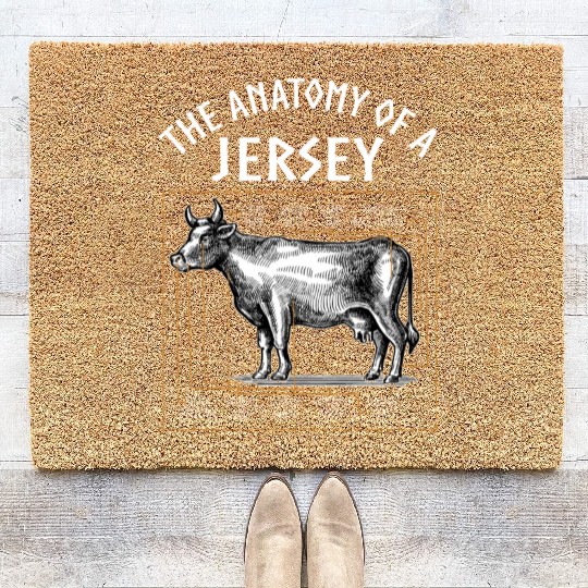 The anatomy of a jersey cow Coir Doormats Funny Cow Farm