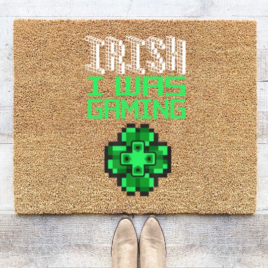 Video Game Gaming St Patricks Day Gamer Coir Doormats