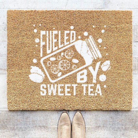 Fueled By Sweet Tea I Funny Southern Country Coir Doormats