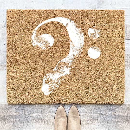 guitar bass skull bass clef osn black and white sh Coir Doormats