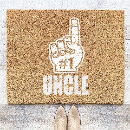 No 1 Uncle - Best Uncle Number one Finger up Coir Doormats