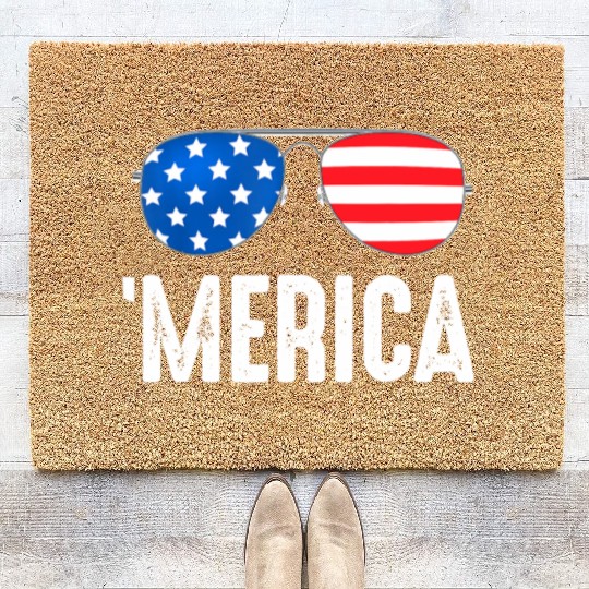 4th of July Merica Coir Doormats USA American Pride