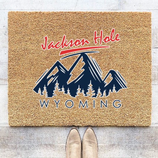 Jackson Hole Wyoming Coir Doormats Vintage City Retro Tshi