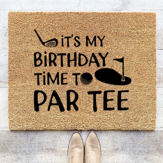 Its My Birthday Time Par Coir Doormats Cool Mini Golf