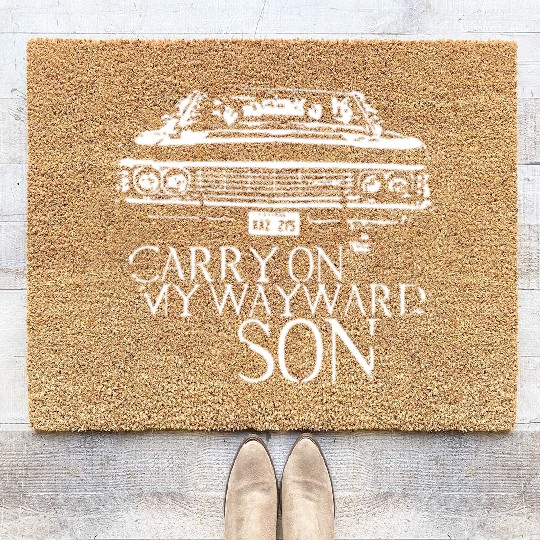 Carry on my wayward son Supernatural Coir Doormats