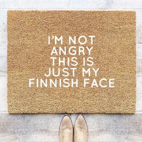 I amk not angry this is just my finnish face Coir Doormats
