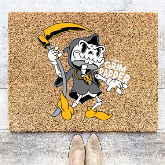 The grim reaper Coir Doormats funny the grim rapper