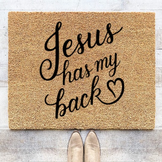 Jesus has my back 01 Coir Doormats